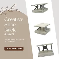 LAZYwindow Premium Creative 4 layer Plastic Shoe Rack Stand Storage Organizer Cabinet-thumb2