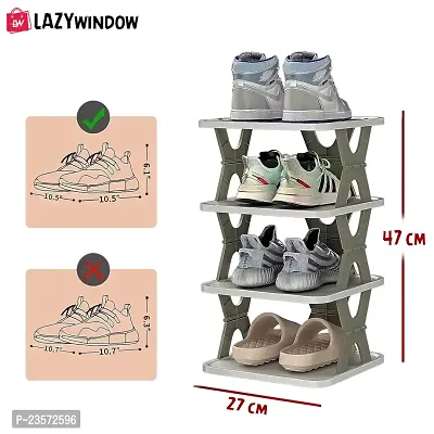 LAZYwindow Premium Creative 4 layer Plastic Shoe Rack Stand Storage Organizer Cabinet-thumb5