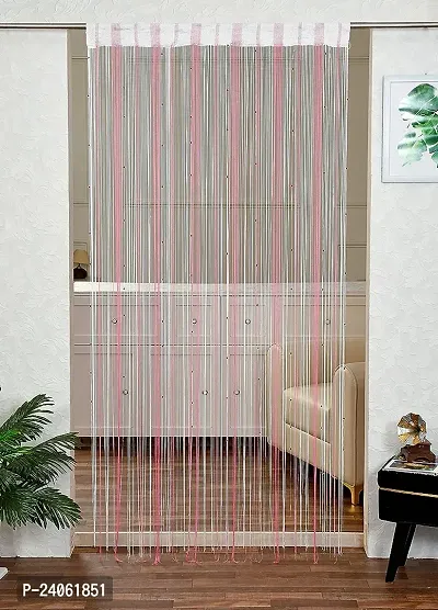 LAZYwindow Premium Quality Decorative Thread Curtain 4X9 feet-thumb0