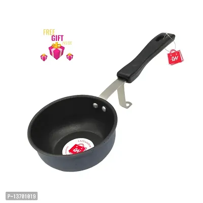 Premium Quality Nonstick Tadka Pan with Surprise Gift, 11 cm, (Base Gray)