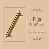 LAZYwindow Wooden Handcrafted Puja Chowki for Sacred Rituals- Enhance Your Spiritual Space!-thumb3