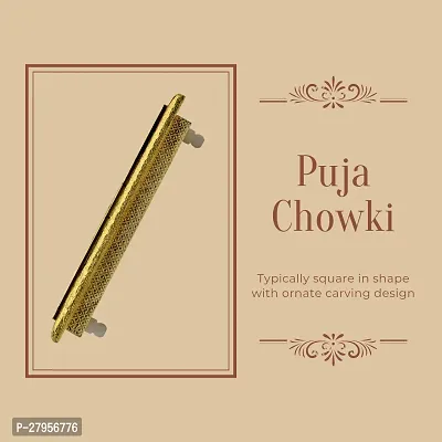 LAZYwindow Wooden Handcrafted Puja Chowki for Sacred Rituals- Enhance Your Spiritual Space!-thumb4