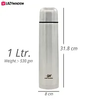 LAZYwindow Double Wall Insulated Thermosteel Bottle | 304 Stainless Steel Water Bottle | Up To 50 Hrs Hot  Cold Flip Type Cap (1000ml)-thumb3