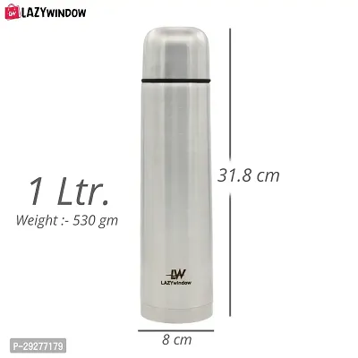 LAZYwindow Double Wall Insulated Thermosteel Bottle | 304 Stainless Steel Water Bottle | Up To 50 Hrs Hot  Cold Flip Type Cap (1000ml)-thumb4