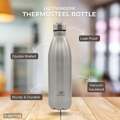 LAZYwindow Double Wall Insulated Thermosteel Bottle | 304 Stainless Steel Water Bottle | Up To 50 Hrs Hot  Cold (1000ml)-thumb3