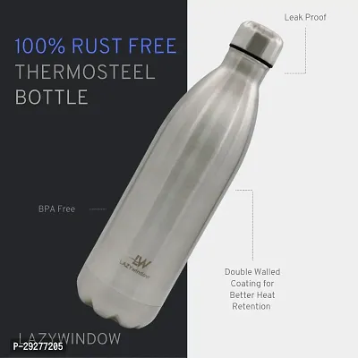 LAZYwindow Double Wall Insulated Thermosteel Bottle | 304 Stainless Steel Water Bottle | Up To 50 Hrs Hot  Cold (1000ml)-thumb4