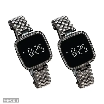 Luxury LED Touch Screen Digital Watch For Women Pack Of 2-thumb0