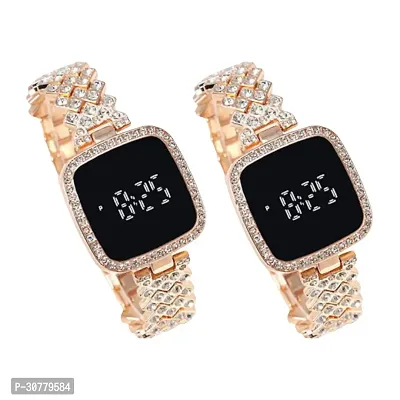 Luxury LED Touch Screen Digital Watch For Women Pack Of 2-thumb0