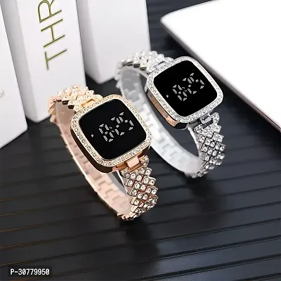 Luxury LED Touch Screen Digital Watch For Women Pack Of 2-thumb0