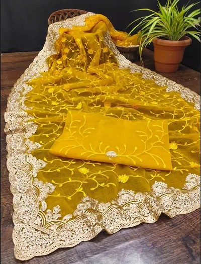 Embroidered Bollywood Net Sari