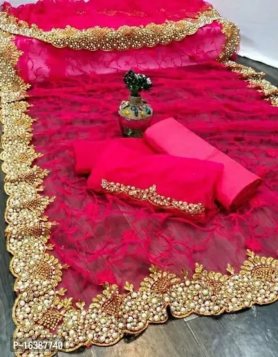 Embroidered Bollywood Net Saree