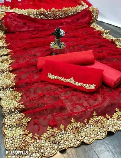 Embroidered Bollywood Net Saree