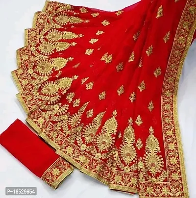 Embroidered Beautiful Georgette Saree-thumb0