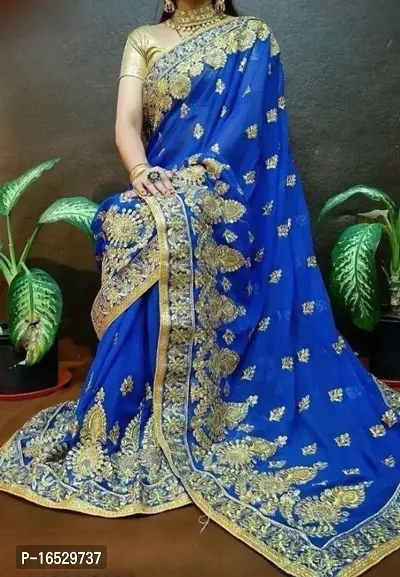 Embroidered Beautiful Georgette Saree