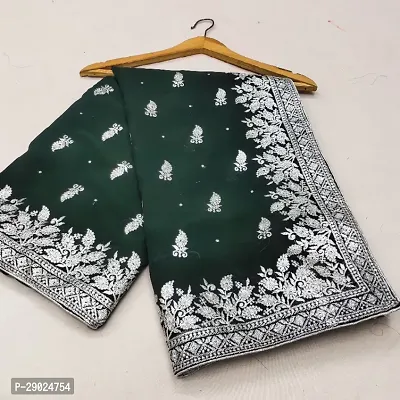 Fancy party wear Georgettee saree-thumb0