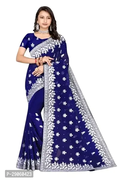 Beautiful Embroidered Georgettee Saree-thumb0