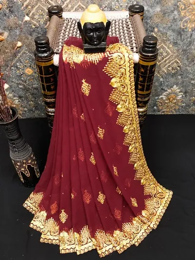 Beautiful Embroidered Georgettee Saree