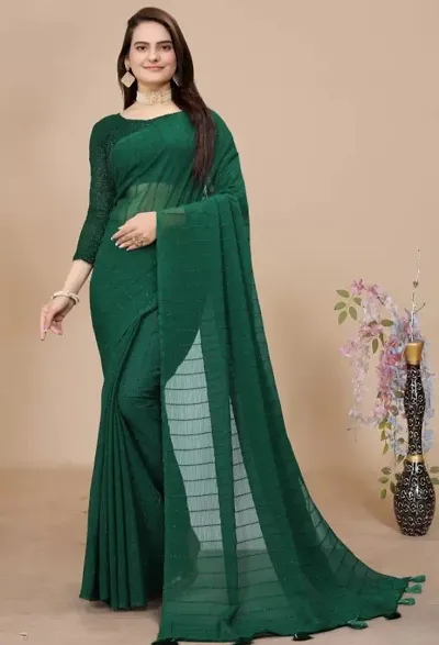 Beautiful Soft Georgette Saree With Blouse Piece