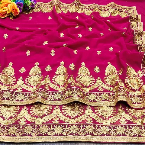 Beautiful Embroidered Georgettee Sari