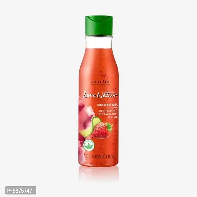 Exfoliating Shower Gel Refreshing Strawberry  Lime (LOVE NATURE  by Oriflame)