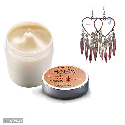 Advanced Care Ultimate Repair Nourishing Hair Mask 200gm and Earrings for Girls and Women's combo(by Ori Flame)