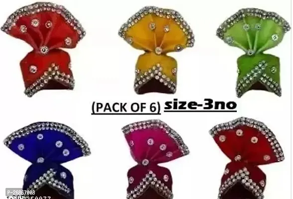 Fancy Laddu Gopal Krishna Pagdi,Mukut,Cap Pack Of 6-thumb0