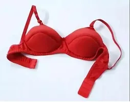 Stylish Red Cotton Blend Solid Lightly Padded Bras For Women-thumb2