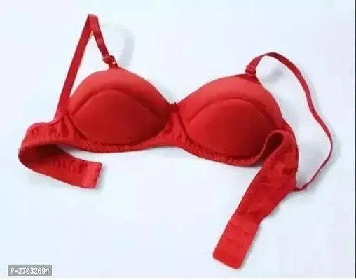 Stylish Red Cotton Blend Solid Lightly Padded Bras For Women-thumb3