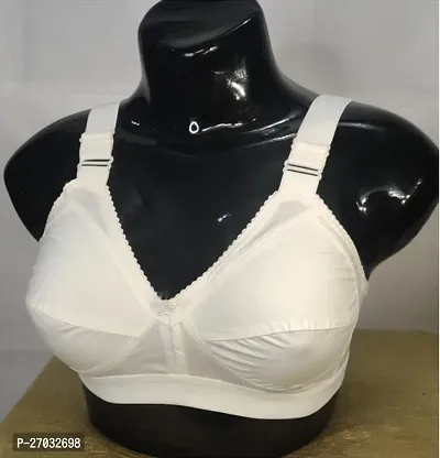 Stylish White Cotton Blend Solid Lightly Padded Bras For Women-thumb4