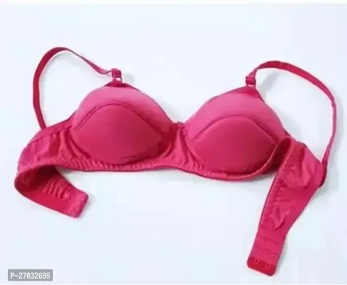 Stylish Pink Cotton Blend Solid Lightly Padded Bras For Women-thumb0