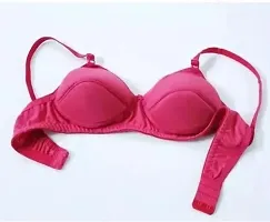 Stylish Pink Cotton Blend Solid Lightly Padded Bras For Women-thumb1