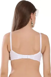 Stylish White Cotton Blend Solid Bras For Women-thumb1