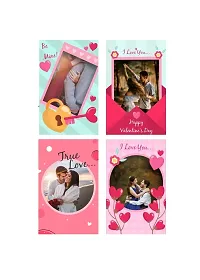 Generic Visual Creation Personalized Love Cards with Beautiful Envelope Gift for Couples on Anniversaries, Valentines and Birthdays Blue - Set of 4 Cards-thumb1