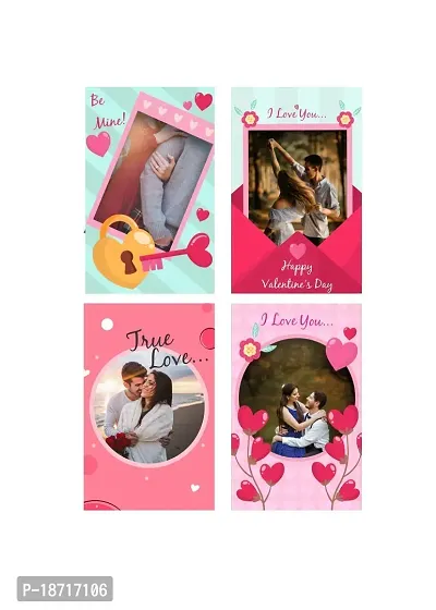 Generic Visual Creation Personalized Love Cards with Beautiful Envelope Gift for Couples on Anniversaries, Valentines and Birthdays Blue - Set of 4 Cards-thumb2