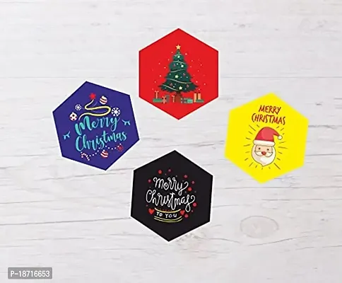 Visual Creation Merry Christmas Stickers Multicolor I Set of 30 ( 70 mm x 60 mm) (90)-thumb0