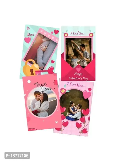 Generic Visual Creation Personalized Love Cards with Beautiful Envelope Gift for Couples on Anniversaries, Valentines and Birthdays Blue - Set of 4 Cards-thumb0