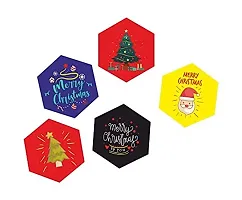 Visual Creation Merry Christmas Stickers Multicolor I Set of 30 ( 70 mm x 60 mm) (90)-thumb1