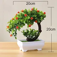 Artificial plants with white pot(Red Flower)-thumb1