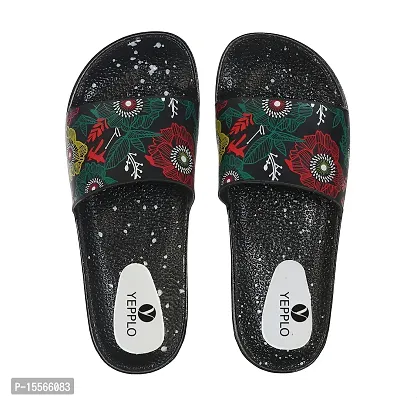 Elegant Black Rubber Solid Slippers For Women-thumb0