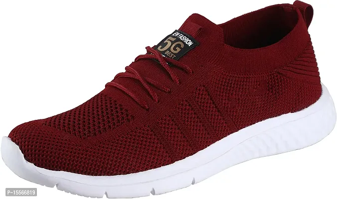 Stylish Maroon Synthetic Leather Solid Running Shoes For Women-thumb0