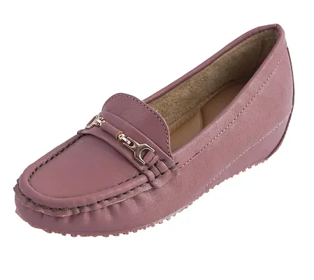 Stylish Pink Synthetic Leather Solid For Women