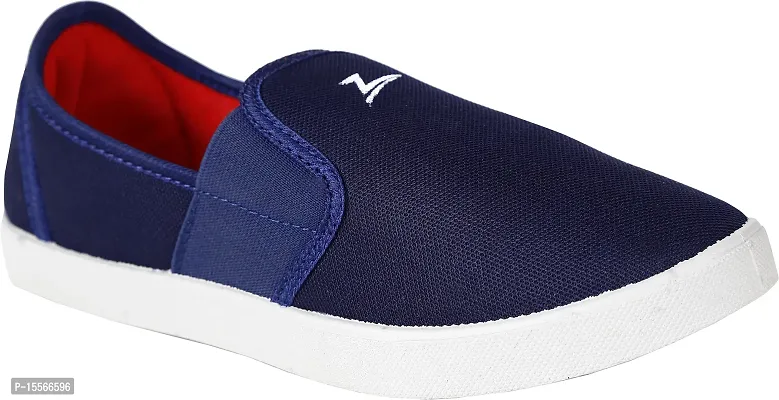 Stylish Blue Mesh Solid Walking Shoes For Men-thumb0
