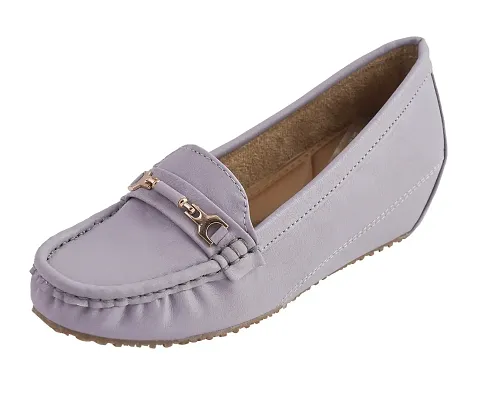 Stylish Purple Synthetic Leather Solid  For Women