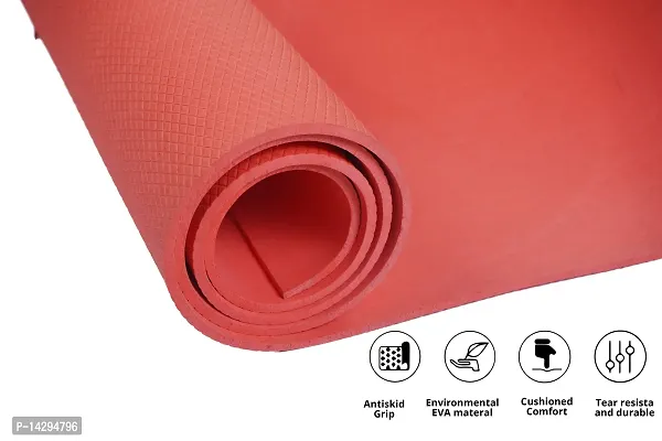 Classic Yoga Mat 6mm Thickness EVA Material Gym Workout ,Yoga Exercise Anti-Slip Yoga Mat with Strap and Yoga Mat Bag for Men and Women-thumb2