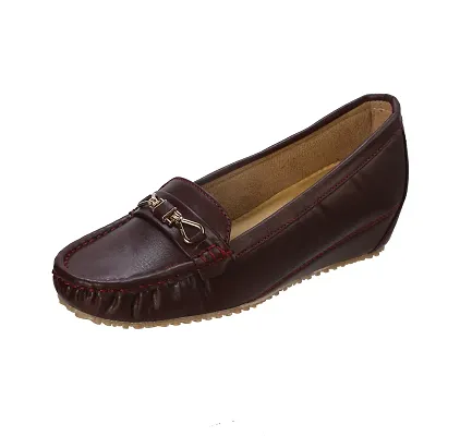 Stylish Maroon Synthetic Leather Solid  For Women