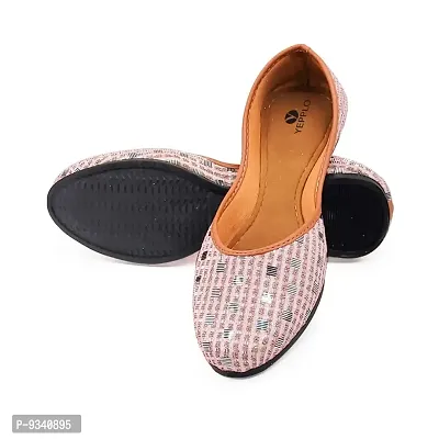 Traditional Fabric Embellished Pink Jutti For Women-thumb0