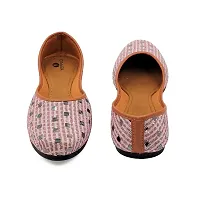 Traditional Fabric Embellished Pink Jutti For Women-thumb2