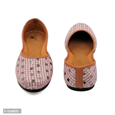 Traditional Fabric Embellished Pink Jutti For Women-thumb3