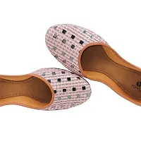 Traditional Fabric Embellished Pink Jutti For Women-thumb1