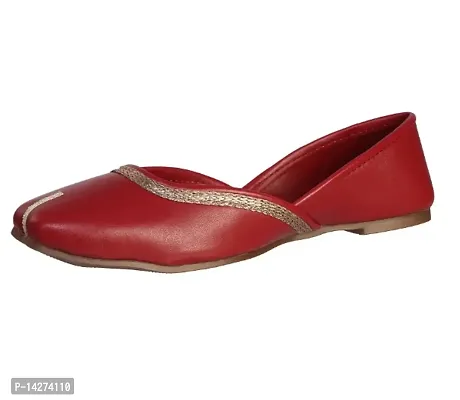 Stylish Maroon Synthetic Leather Solid Mojaris For Women-thumb0